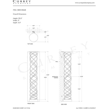 Currey & Company Busby Brass Bath 1-Light Wall Sconce 5