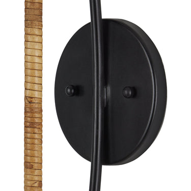 Currey & Company Capriole Rattan 1-Light Wall Sconce 1