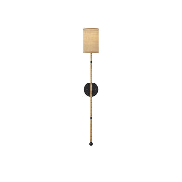 Currey & Company Capriole Rattan 1-Light Wall Sconce 3