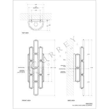 Currey & Company Centurion Recycled Glass 1-Light Wall Sconce 4