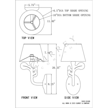 Currey & Company Charny 1-Light Wall Sconce 6