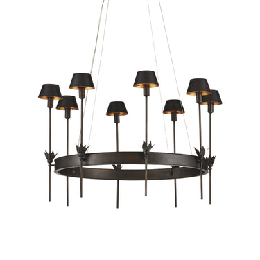 Currey & Company Coterie 36" Bronze 8-Light Chandelier 