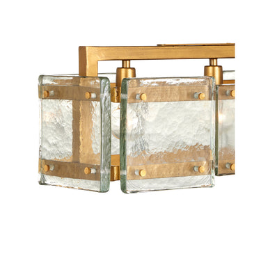 Currey & Company Countervail 39.5" Cast Glass 6-Light Rectangular Chandelier 1