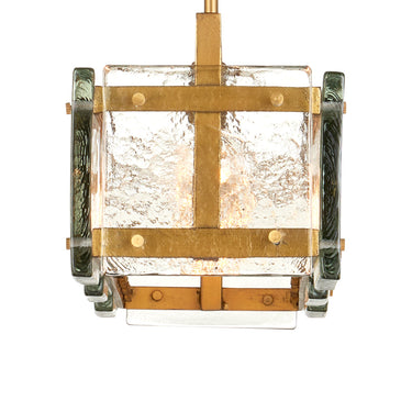 Currey & Company Countervail 39.5" Cast Glass 6-Light Rectangular Chandelier 2