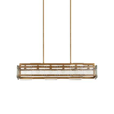 Currey & Company Countervail 39.5" Cast Glass 6-Light Rectangular Chandelier 3
