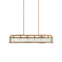 Currey & Company Countervail 39.5" Cast Glass 6-Light Rectangular Chandelier 5
