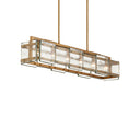 Currey & Company Countervail 39.5" Cast Glass 6-Light Rectangular Chandelier 