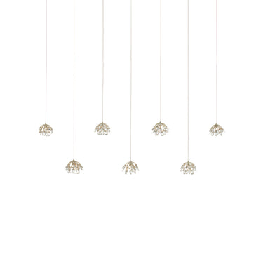 Currey & Company Crystal Bud 7-Light Linear Multi-Drop Pendant 