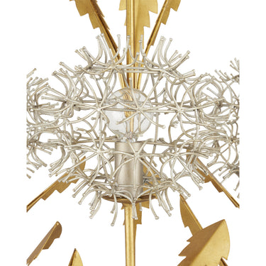 Currey & Company Dandelion 22.75" Silver Gold 3-Light Pendant 1