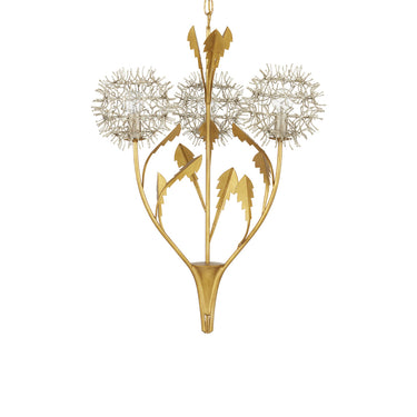 Currey & Company Dandelion 22.75" Silver Gold 3-Light Pendant 3