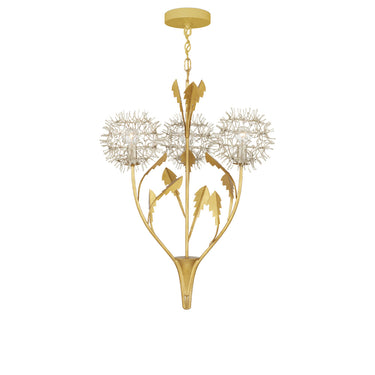 Currey & Company Dandelion 22.75" Silver Gold 3-Light Pendant 4