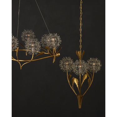 Currey & Company Dandelion 22.75" Silver Gold 3-Light Pendant 5
