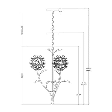 Currey & Company Dandelion 22.75" Silver Gold 3-Light Pendant 7