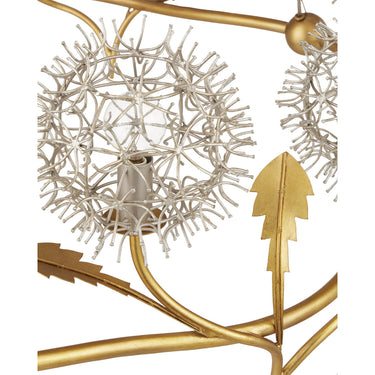 Currey & Company Dandelion 38.5" Silver & Gold 9-Light Chandelier 1