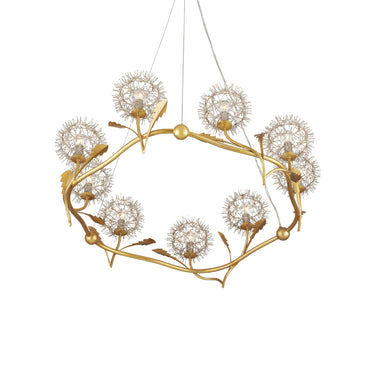 Currey & Company Dandelion 38.5" Silver & Gold 9-Light Chandelier 3