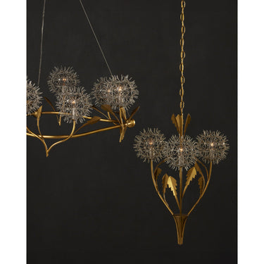 Currey & Company Dandelion 38.5" Silver & Gold 9-Light Chandelier 6