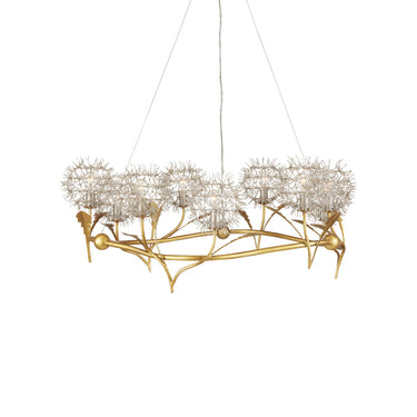 Currey & Company Dandelion 38.5" Silver & Gold 9-Light Chandelier 