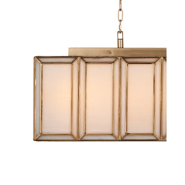 Currey & Company Daze 39.5" Milk Glass 6-Light Rectangular Chandelier 1