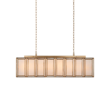 Currey & Company Daze 39.5" Milk Glass 6-Light Rectangular Chandelier 3