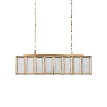 Currey & Company Daze 39.5" Milk Glass 6-Light Rectangular Chandelier 5