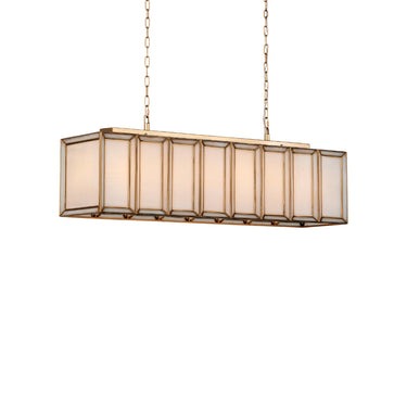 Currey & Company Daze 39.5" Milk Glass 6-Light Rectangular Chandelier 