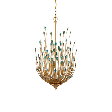 Currey & Company Delphos 19.5" Paua Shell 6-Light Chandelier 4