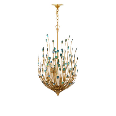Currey & Company Delphos 19.5" Paua Shell 6-Light Chandelier 5