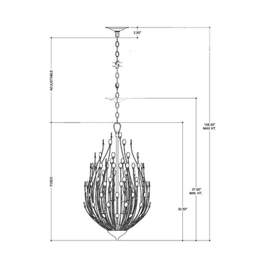 Currey & Company Delphos 19.5" Paua Shell 6-Light Chandelier 7