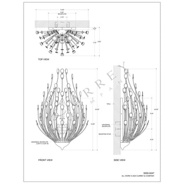 Currey & Company Delphos 3-Light Wall Sconce 5