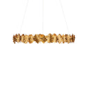 Currey & Company English Oak 32.5" Gold Leaf LED Chandelier 2