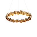 Currey & Company English Oak 32.5" Gold Leaf LED Chandelier 3