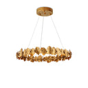 Currey & Company English Oak 32.5" Gold Leaf LED Chandelier 5