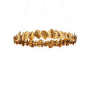 Currey & Company English Oak 32.5" Gold Leaf LED Chandelier 