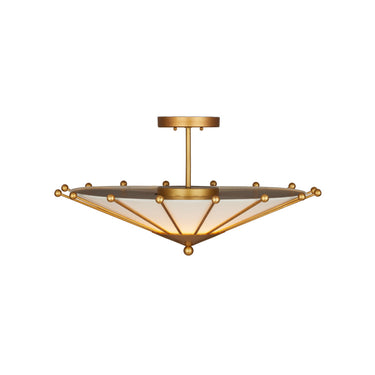 Currey & Company Epoch 26" Gold 1-Light Semi-Flush Mount 3