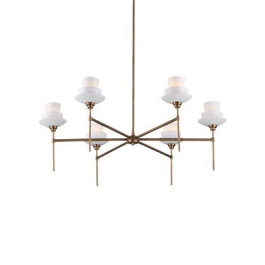 Currey & Company Etiquette 40.5" Bone China 6-Light Chandelier 2