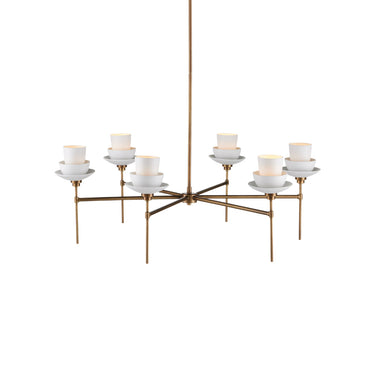 Currey & Company Etiquette 40.5" Bone China 6-Light Chandelier 