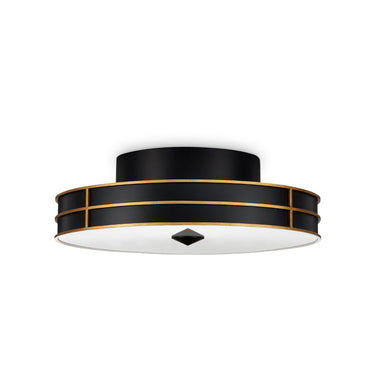 Currey & Company Fielding 24" Black 1-Light LED Flush Mount 3
