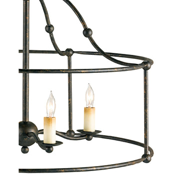 Currey & Company Fitzjames 20" Black 4-Light Semi-Flush Mount 1