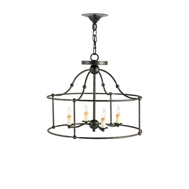 Currey & Company Fitzjames 20" Black 4-Light Semi-Flush Mount 2