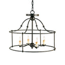 Currey & Company Fitzjames 20" Black 4-Light Semi-Flush Mount 