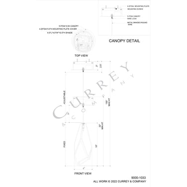 Currey & Company Glace White 1-Light Round Multi-Drop Pendant 3