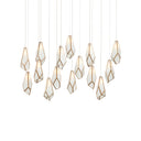 Currey & Company Glace White 15-Light Linear Multi-Drop Pendant 