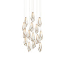 Currey & Company Glace White 15-Light Round Multi-Drop Pendant 