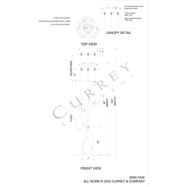 Currey & Company Glace White 3-Light Round Multi-Drop Pendant 4