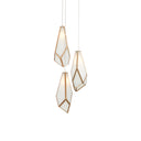 Currey & Company Glace White 3-Light Round Multi-Drop Pendant 