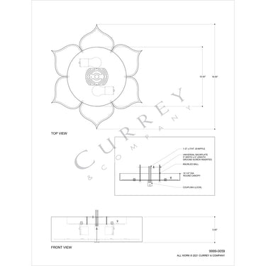 Currey & Company Grand Lotus 19" Flush Mount 12