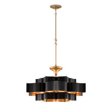 Currey & Company Grand Lotus 30" 6-Light Convertible Chandelier 18