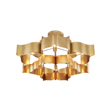 Currey & Company Grand Lotus 30" Gold 6-Light Convertible Chandelier 3