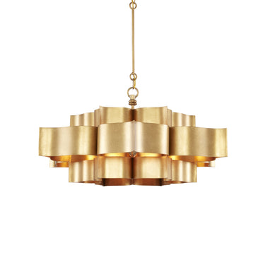 Currey & Company Grand Lotus 30" Gold 6-Light Convertible Chandelier 4