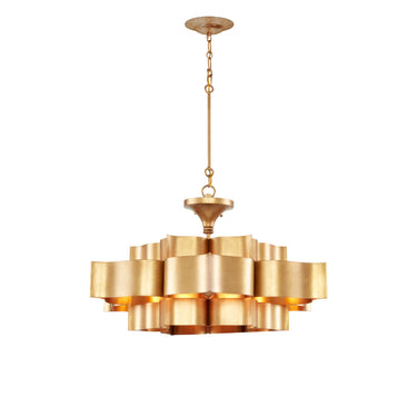 Currey & Company Grand Lotus 30" Gold 6-Light Convertible Chandelier 5